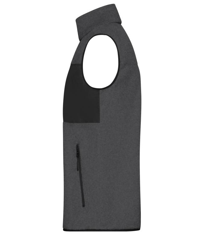 Herren Men's Fleece Vest Dark-melange/black 11182