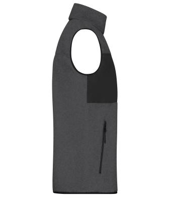 Herren Men's Fleece Vest Dark-melange/black 11182