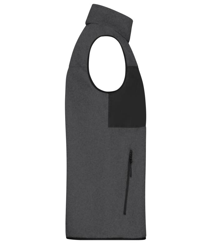 Herren Men's Fleece Vest Dark-melange/black 11182