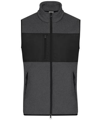 Herren Men's Fleece Vest Dark-melange/black 11182