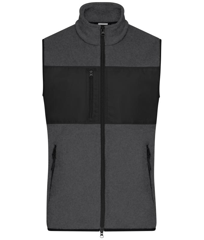 Herren Men's Fleece Vest Dark-melange/black 11182