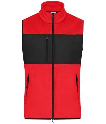 Herren Men's Fleece Vest Red/black 11182