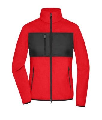 Damen Ladies' Fleece Jacket   GRS Red/black 11183