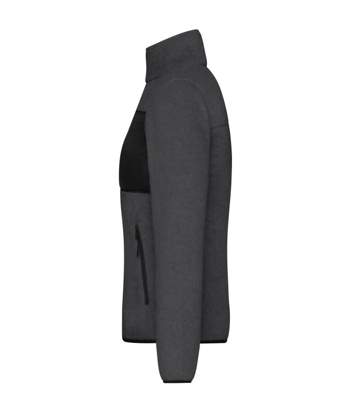 Ladies Ladies' Fleece Jacket Dark-melange/black 11183