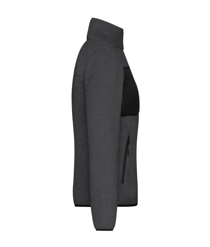 Ladies Ladies' Fleece Jacket Dark-melange/black 11183
