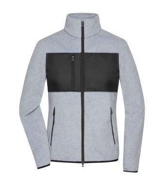 Dames Ladies' Fleece Jacket Licht melange/zwart 11183