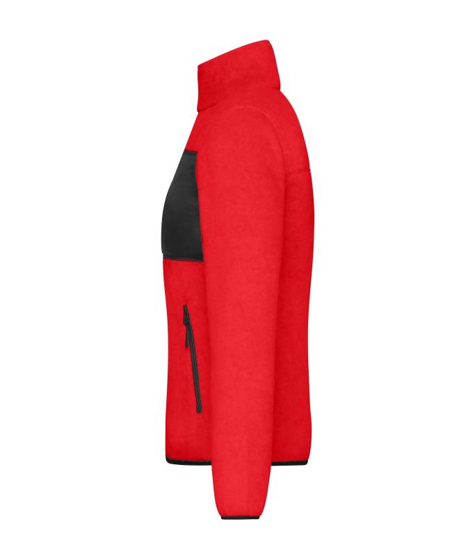 Damen Ladies' Fleece Jacket Red/black 11183