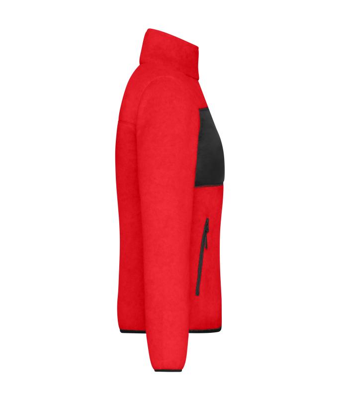 Damen Ladies' Fleece Jacket Red/black 11183