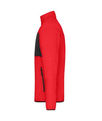 Men Men's Fleece Jacket   GRS Red/black 11184