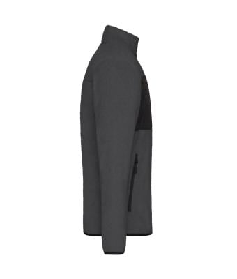 Men Men's Fleece Jacket   GRS Dark-melange/black 11184