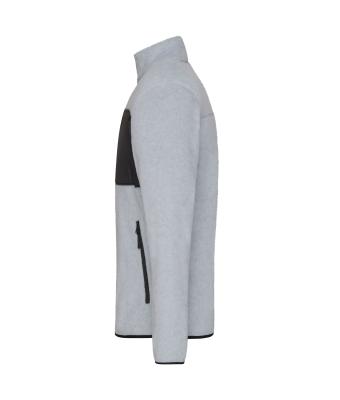 Men Men's Fleece Jacket   GRS Light-melange/black 11184