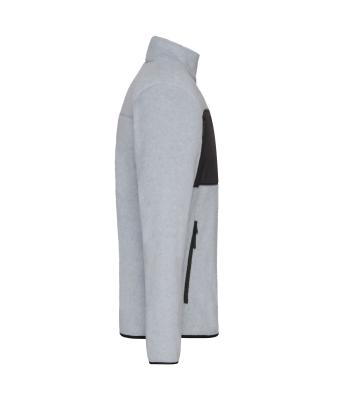 Men Men's Fleece Jacket   GRS Light-melange/black 11184