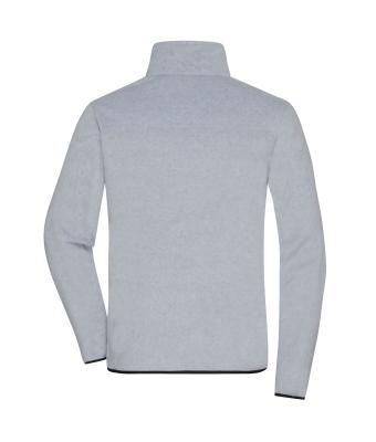 Men Men's Fleece Jacket   GRS Light-melange/black 11184