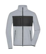 Heren Men's Fleece Jacket Licht melange/zwart 11184