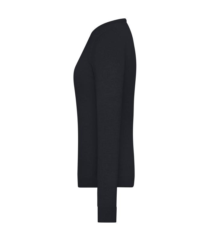 Ladies Ladies' Round-Neck Pullover Black 11185