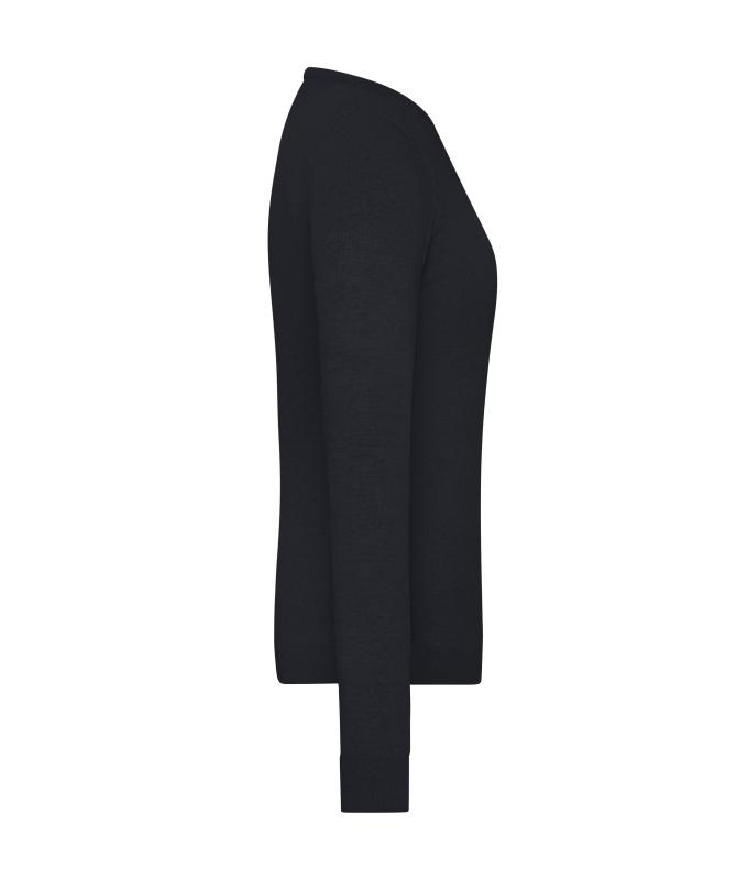 Ladies Ladies' Round-Neck Pullover Black 11185