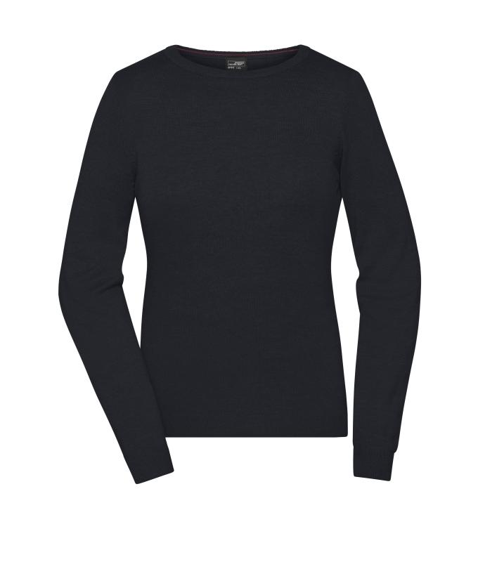 Ladies Ladies' Round-Neck Pullover Black 11185