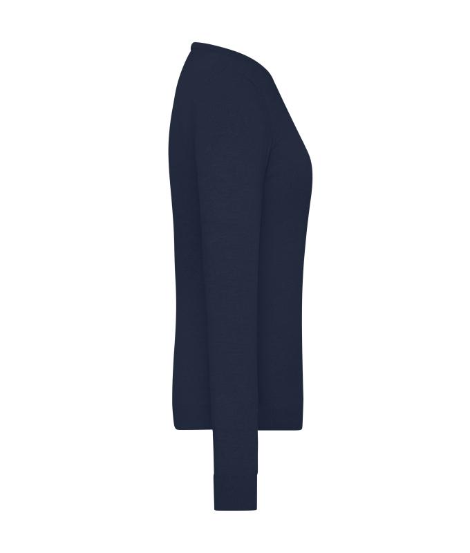 Damen Ladies' Round-Neck Pullover Navy 11185