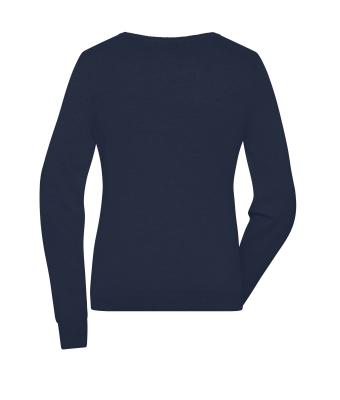 Damen Ladies' Round-Neck Pullover Navy 11185