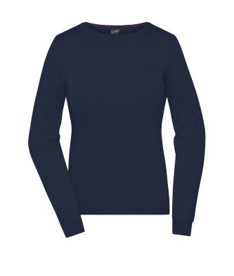 Damen Ladies' Round-Neck Pullover Navy 11185