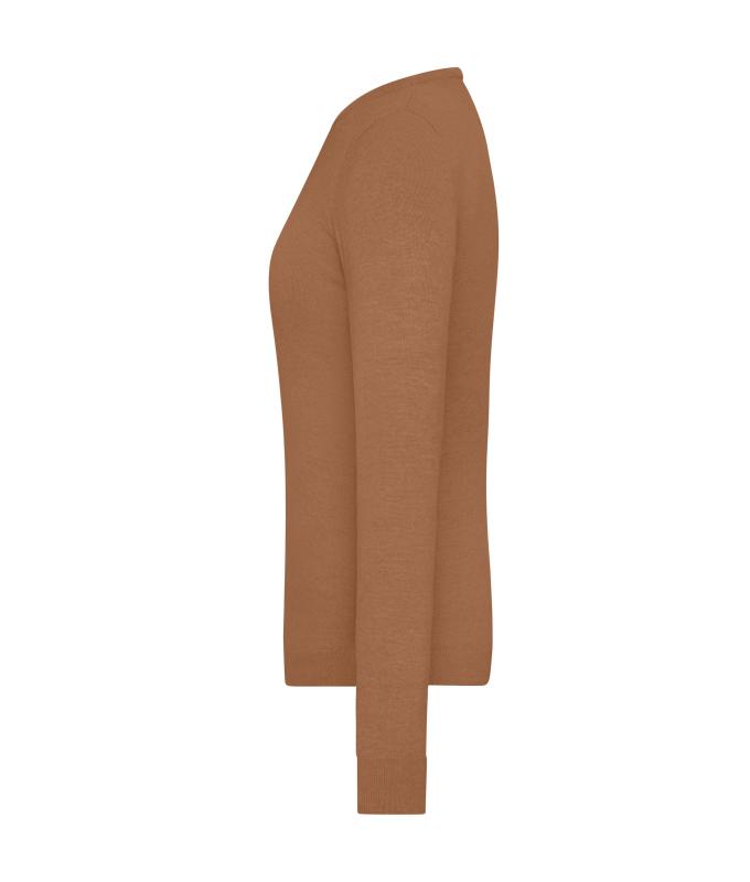 Damen Ladies' Round-Neck Pullover Camel 11185