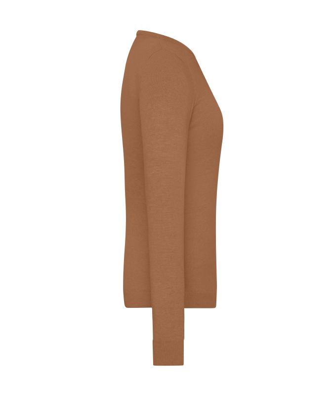 Damen Ladies' Round-Neck Pullover Camel 11185
