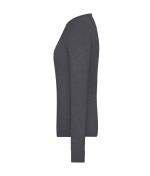 Damen Ladies' Round-Neck Pullover Anthracite-melange 11185