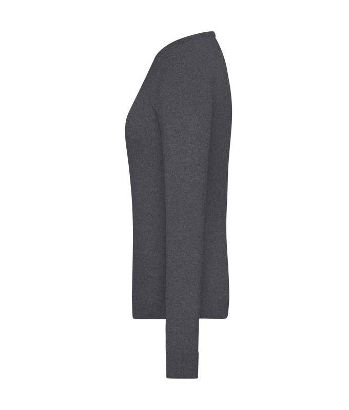 Damen Ladies' Round-Neck Pullover Anthracite-melange 11185