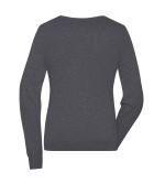 Damen Ladies' Round-Neck Pullover Anthracite-melange 11185
