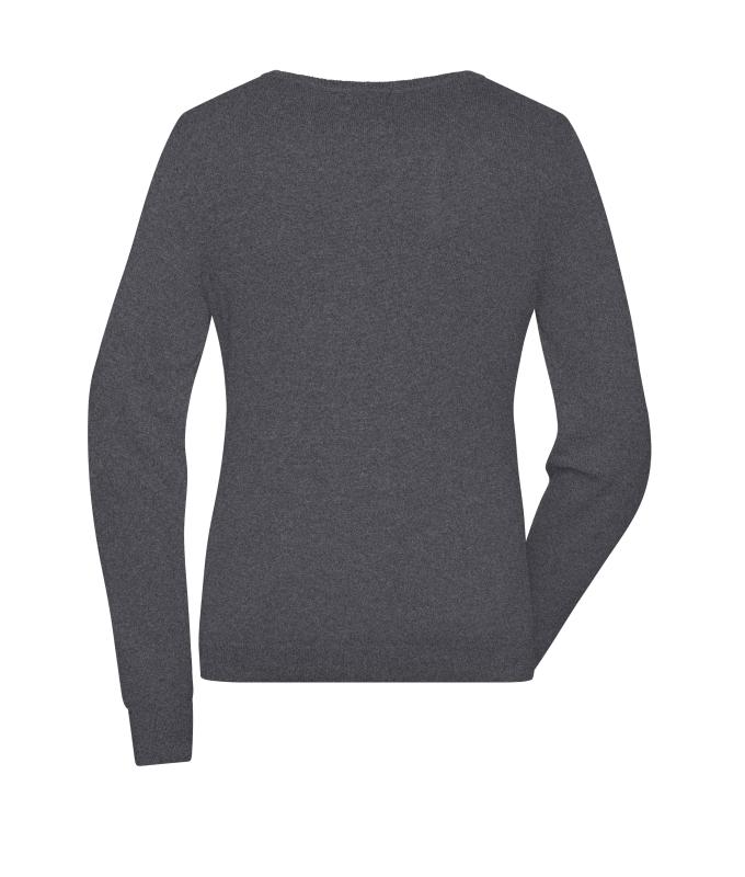 Damen Ladies' Round-Neck Pullover Anthracite-melange 11185