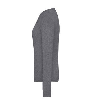 Damen Ladies' Round-Neck Pullover Grey-heather 11185