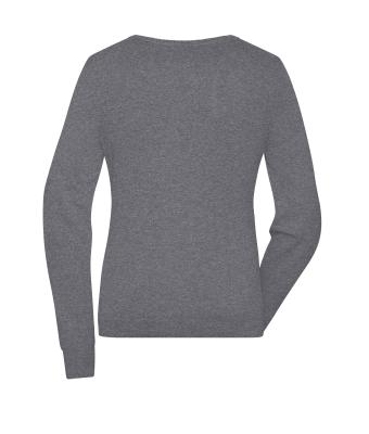 Damen Ladies' Round-Neck Pullover Grey-heather 11185
