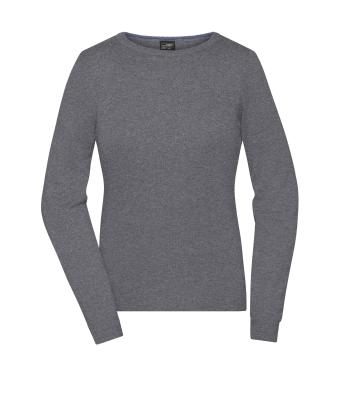 Damen Ladies' Round-Neck Pullover Grey-heather 11185