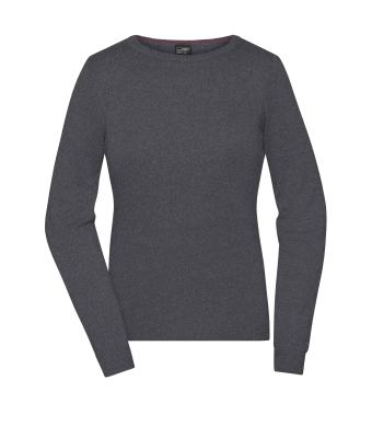 Dames Ladies' Round-Neck Pullover Antraciet-melange 11185