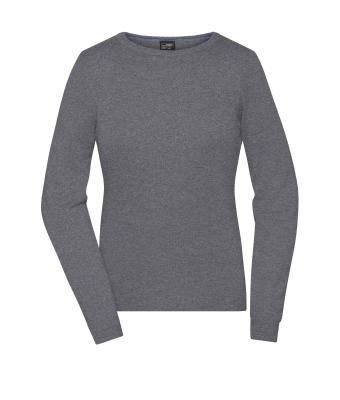 Dames Ladies' Round-Neck Pullover Heather-grijs 11185