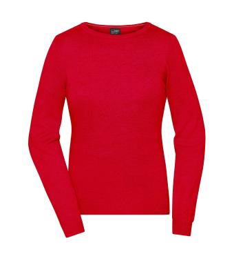 Dames Ladies' Round-Neck Pullover Rood 11185