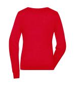 Damen Ladies' Round-Neck Pullover Red 11185