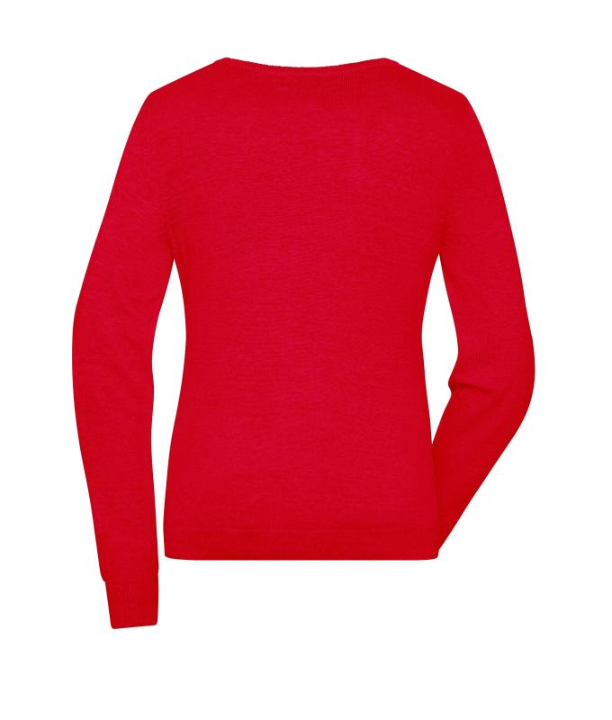 Damen Ladies' Round-Neck Pullover Red 11185