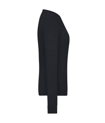 Damen Ladies' Round-Neck Pullover Black 11185