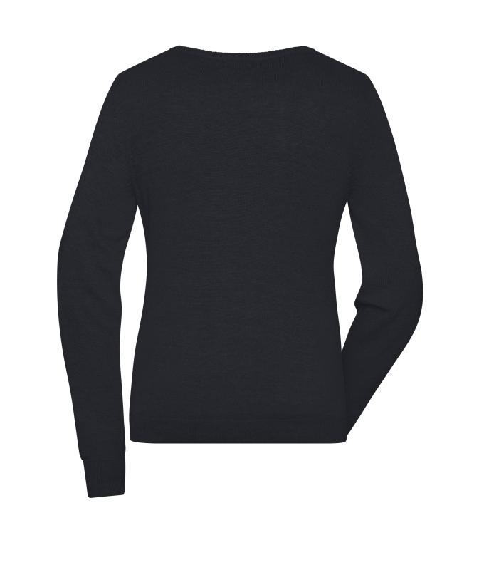 Dames Ladies' Round-Neck Pullover Zwart 11185