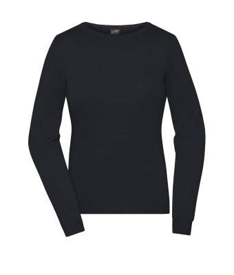 Dames Ladies' Round-Neck Pullover Zwart 11185