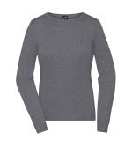 Femme Pull à col rond pour femme Gris-chiné 11185