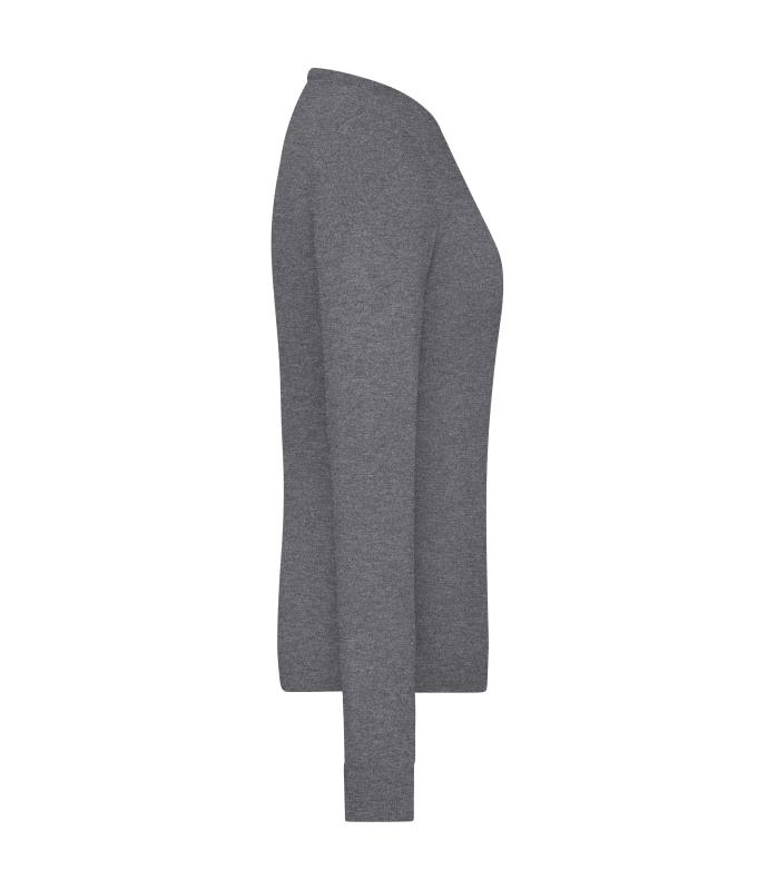 Femme Pull à col rond pour femme Gris-chiné 11185