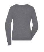 Femme Pull à col rond pour femme Gris-chiné 11185