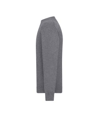 Men Men's Round-Neck Pullover Grey-heather 11186