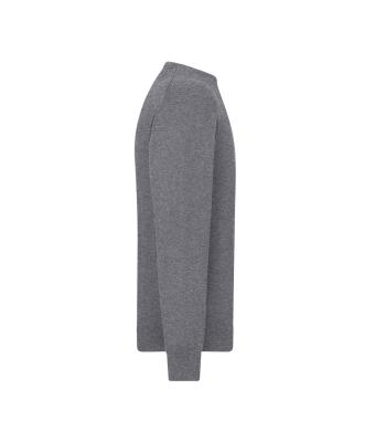 Men Men's Round-Neck Pullover Grey-heather 11186