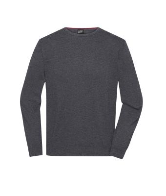 Heren Men's Round-Neck Pullover Antraciet-melange 11186