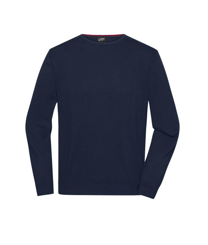Homme Pull à col rond pour homme Marine 11186