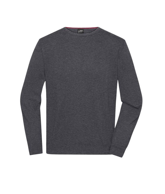 Homme Pull à col rond pour homme Anthracite-mélange 11186