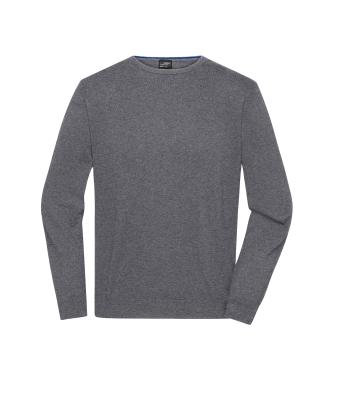 Homme Pull à col rond pour homme Gris-chiné 11186